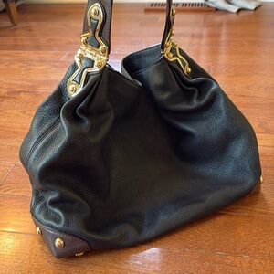 Michael Kors Shoulder Bag. Black with Brown and Gold Accents. Gorgeous!